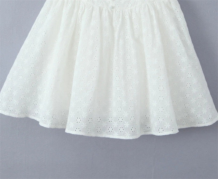 A-line country-style mini dress with floral embroidery – Amy