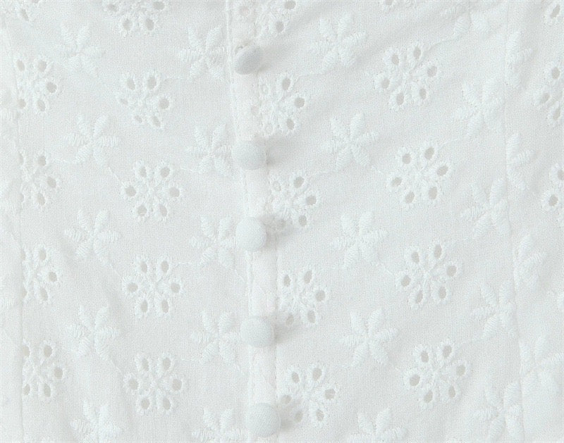 A-line country-style mini dress with floral embroidery – Amy