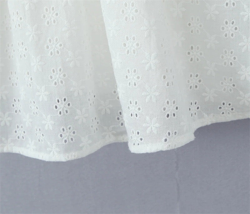 A-line country-style mini dress with floral embroidery – Amy