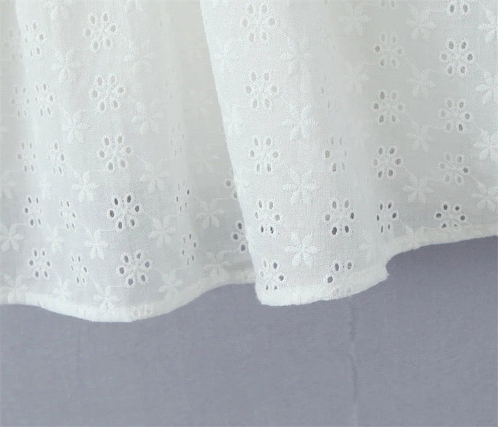 A-line country-style mini dress with floral embroidery – Amy