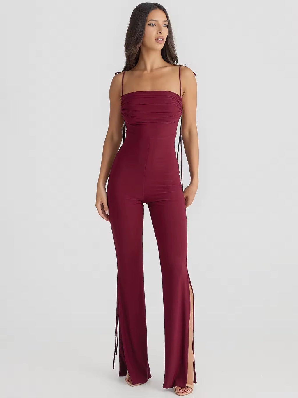 אוברול ארוך גב פתוח מכנסי פדלפון - MELENIA