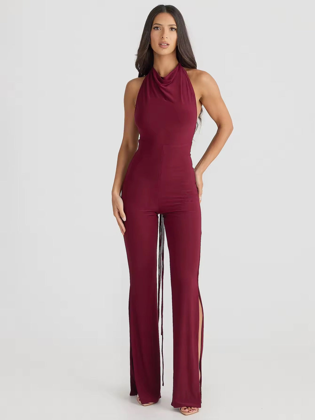 אוברול ארוך גב פתוח מכנסי פדלפון - MELENIA