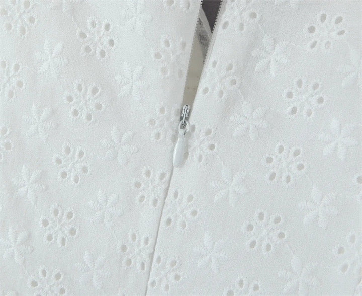A-line country-style mini dress with floral embroidery – Amy