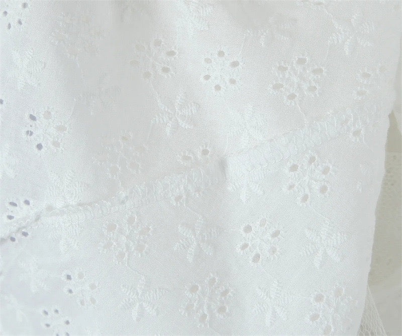 A-line country-style mini dress with floral embroidery – Amy