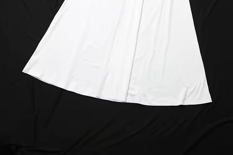 שמלת מקסי כיווצים בעיצוב קשירה בצוואר מחשוף עמוק וגב פתוח - לואיזה