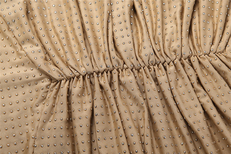 Sparkling rhinestone maxi dress with open back and tie at the nape - YANAY