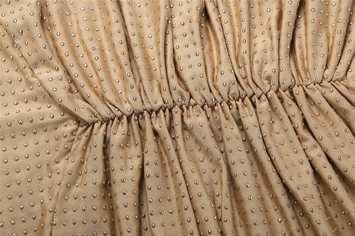 Sparkling rhinestone maxi dress with open back and tie at the nape - YANAY