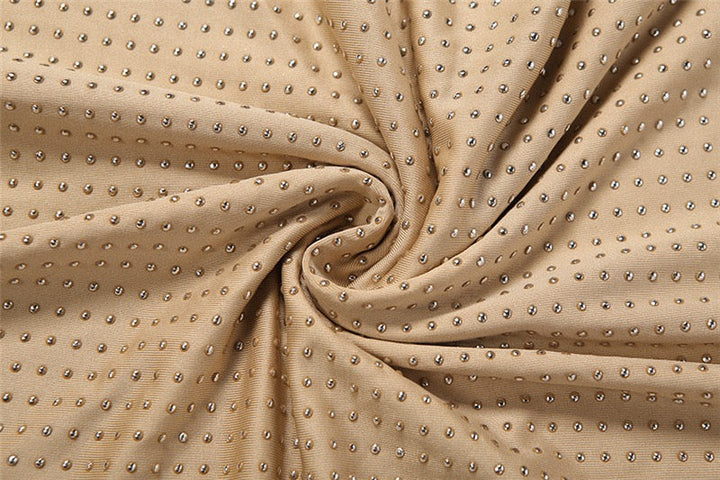 Sparkling rhinestone maxi dress with open back and tie at the nape - YANAY