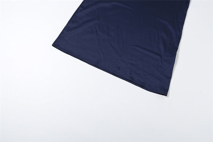 Satin maxi dress with pleats, open back and sequins - EDEN