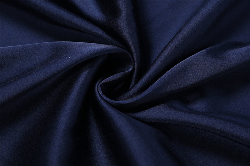 Satin maxi dress with pleats, open back and sequins - EDEN