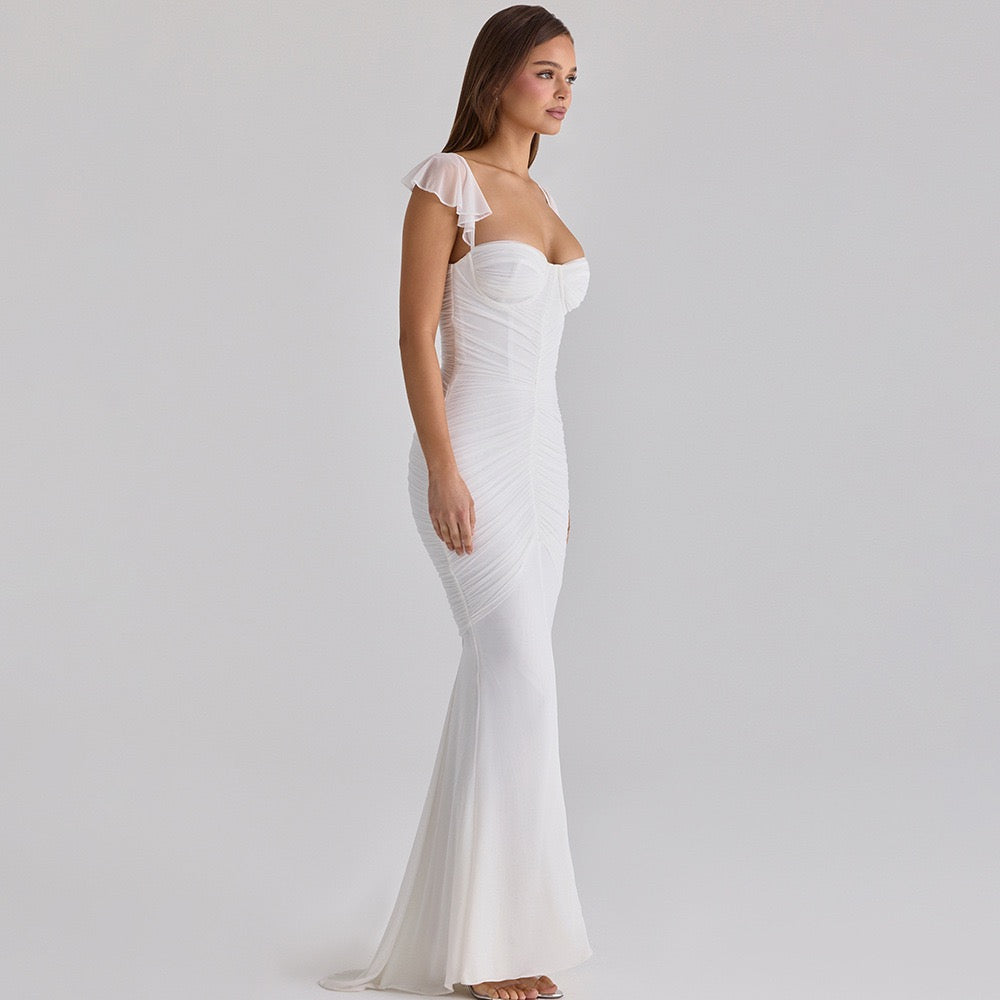 Chiffon ruched maxi dress - Lilin