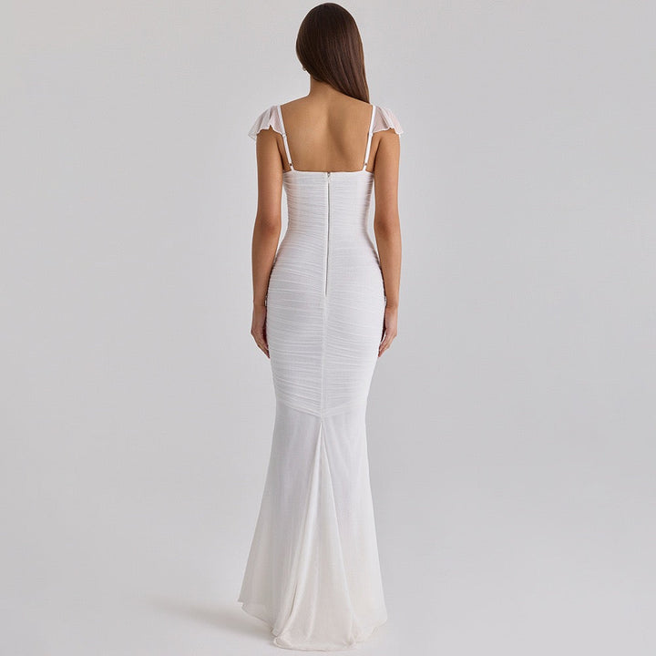 Chiffon ruched maxi dress - Lilin