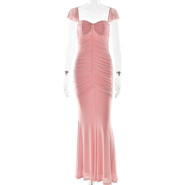 Chiffon ruched maxi dress - Lilin