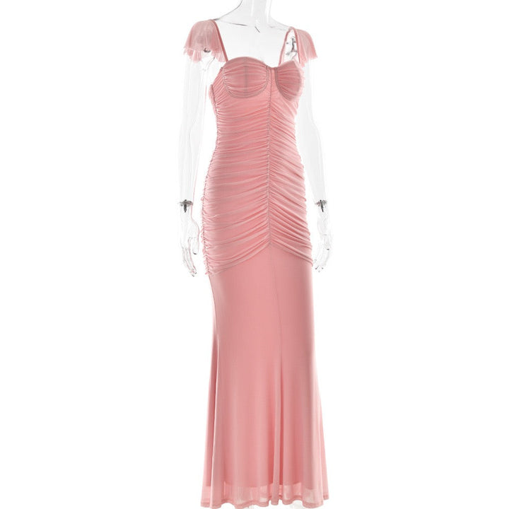 Chiffon ruched maxi dress - Lilin