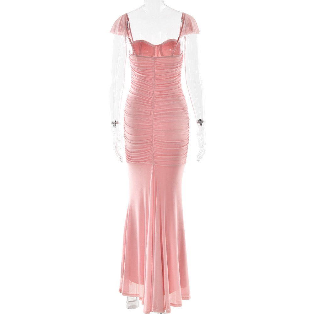 Chiffon ruched maxi dress - Lilin