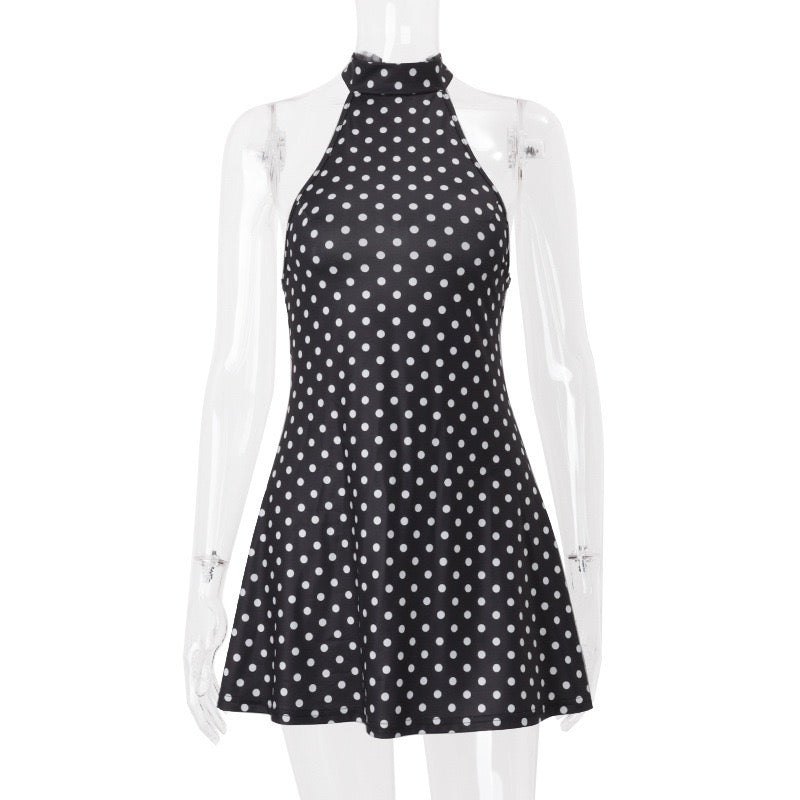 Mini dress with open back and polka dots - Carina