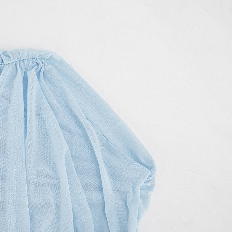 Strapless ruched mini dress with a pleated chiffon overlay – Cassandra