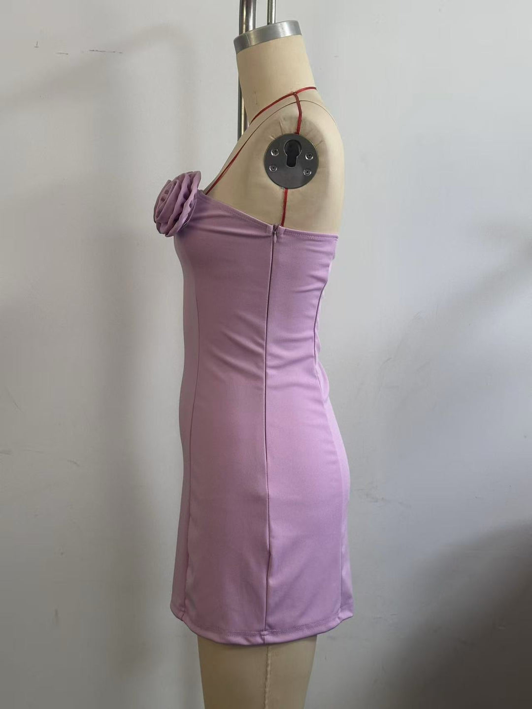 Strapless mini dress with floral appliques - Annika