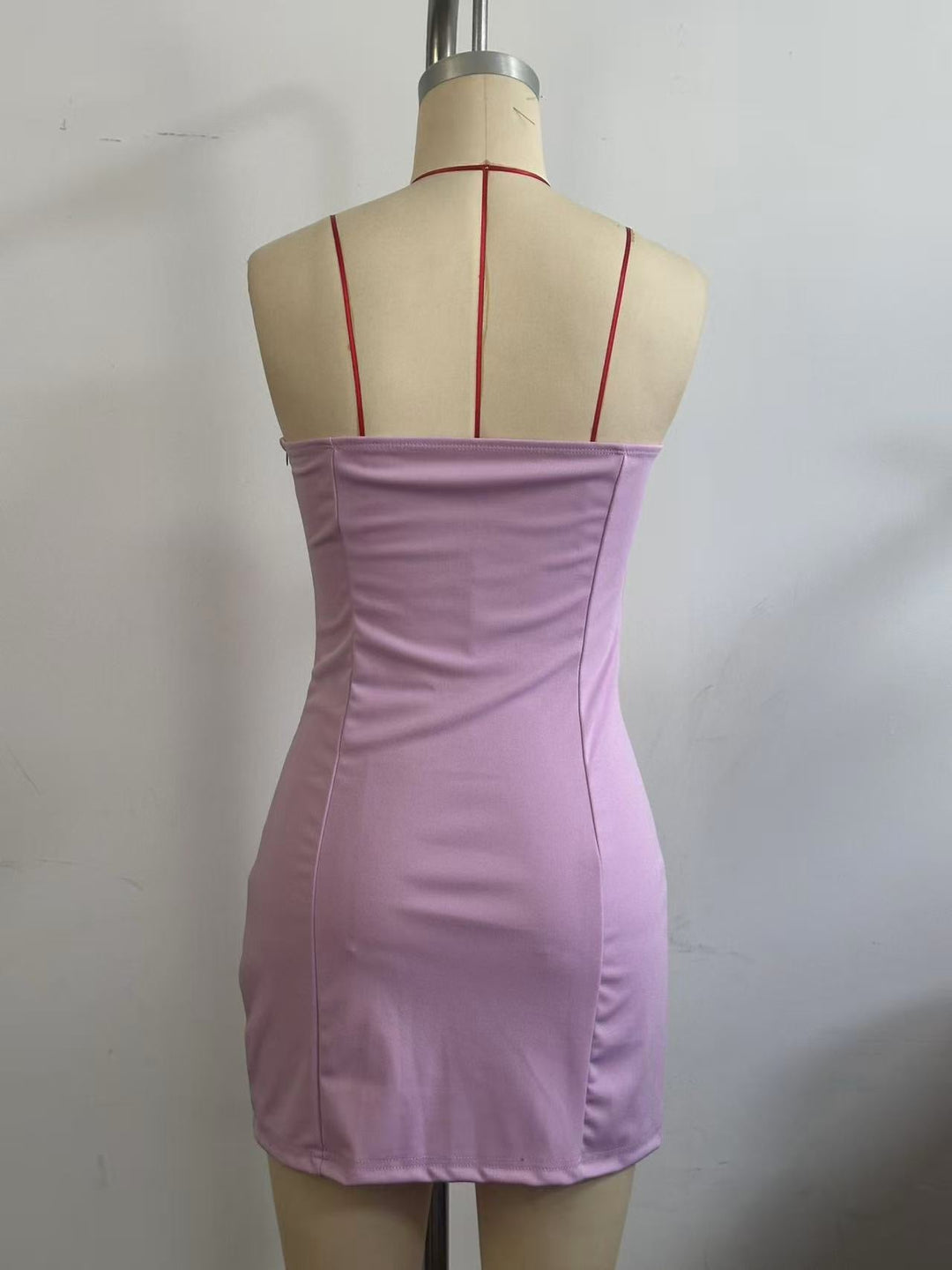 Strapless mini dress with floral appliques - Annika