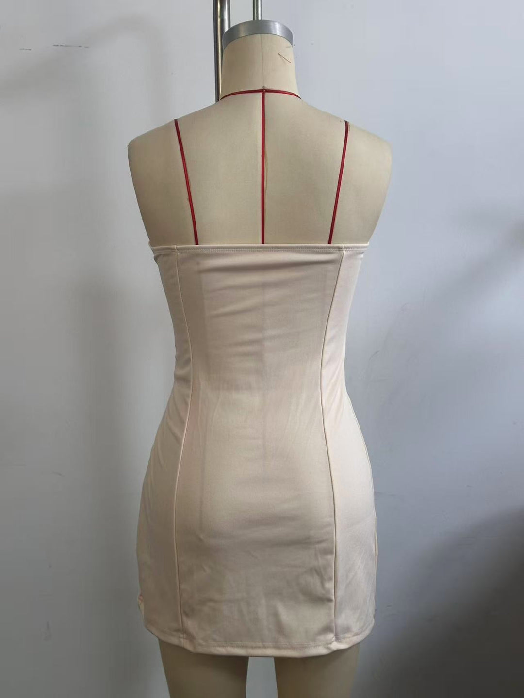 Strapless mini dress with floral appliques - Annika