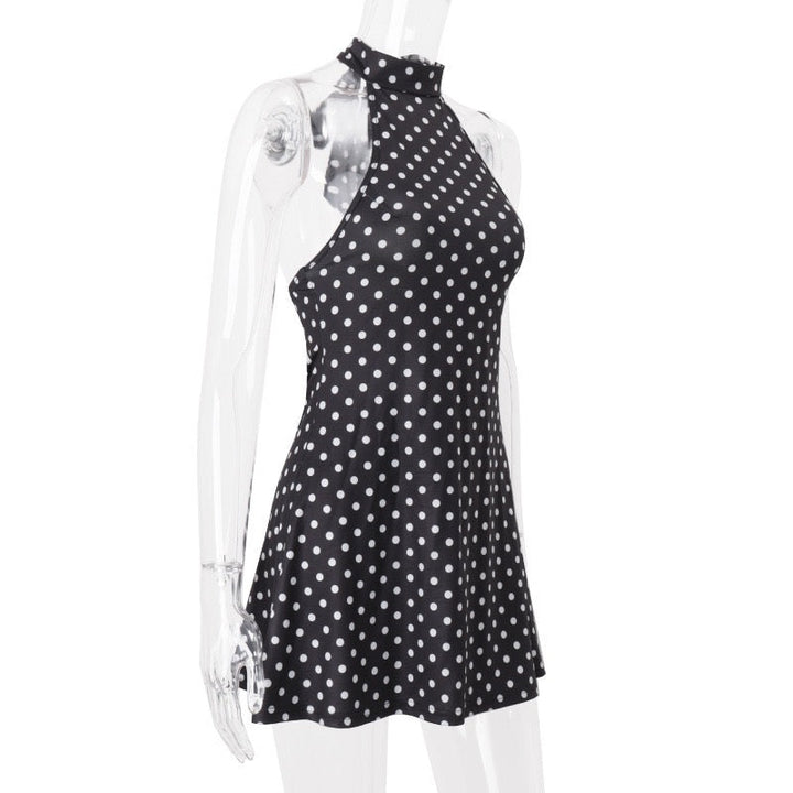 Mini dress with open back and polka dots - Carina
