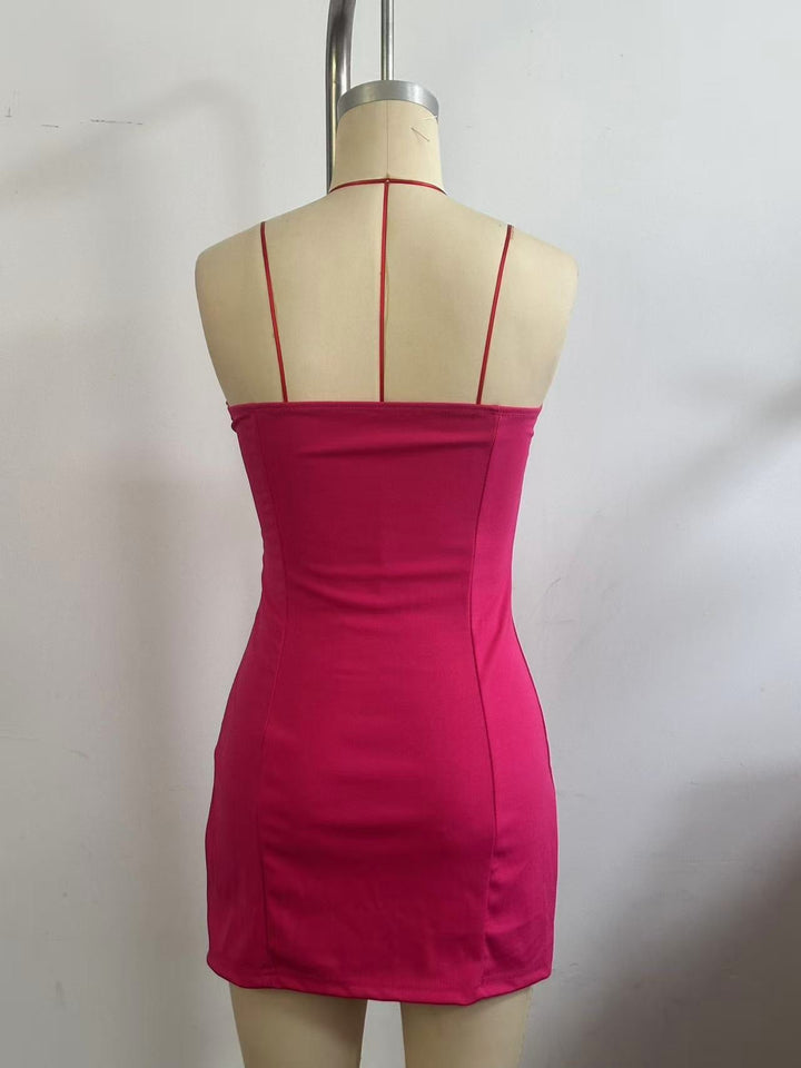 Strapless mini dress with floral appliques - Annika