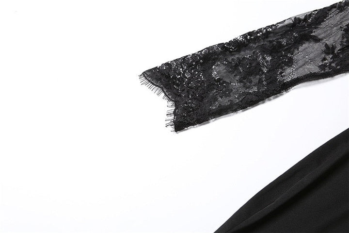 Maxi dress in a shapely fabric with a lace design - Iron