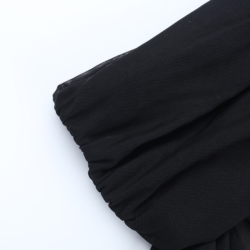 Off-the-shoulder midi dress with chiffon sleeves - Madeline