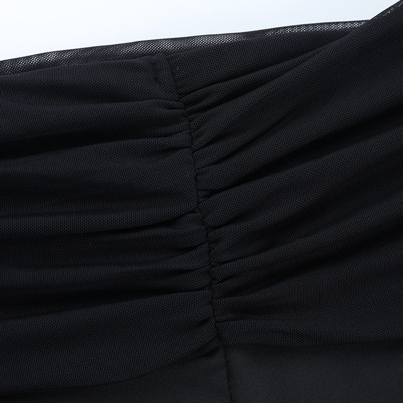 Off-the-shoulder midi dress with chiffon sleeves - Madeline