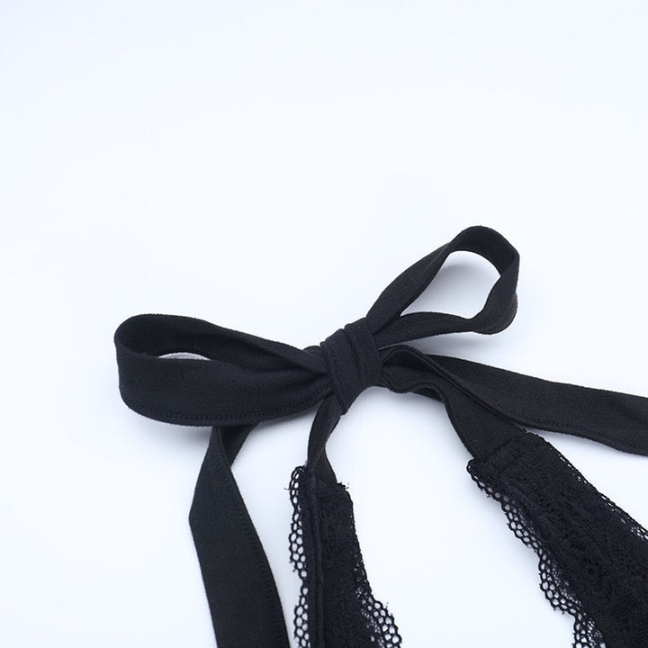 Maxi dress with lace trim and open back - ANEN