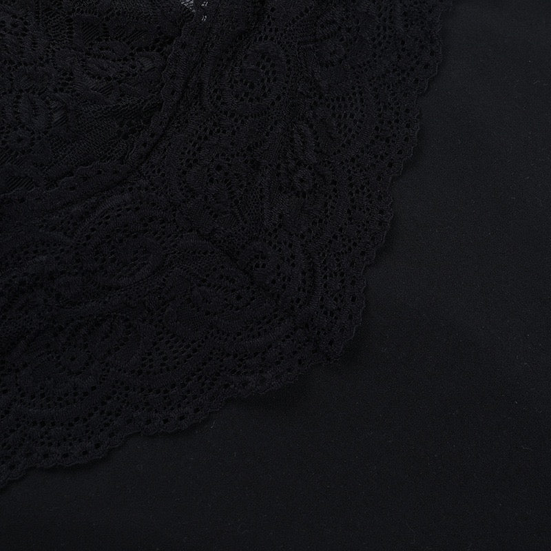 Maxi dress with lace trim and open back - ANEN