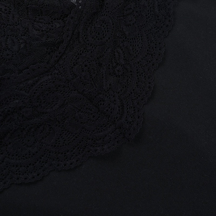 Maxi dress with lace trim and open back - ANEN