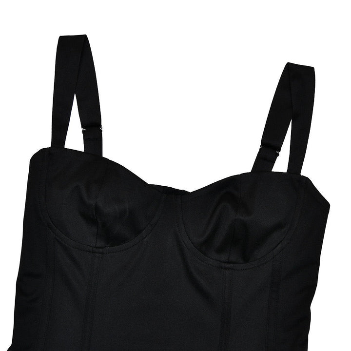 Tight maxi dress in shape-hugging fabric with lace pleats design - BAR