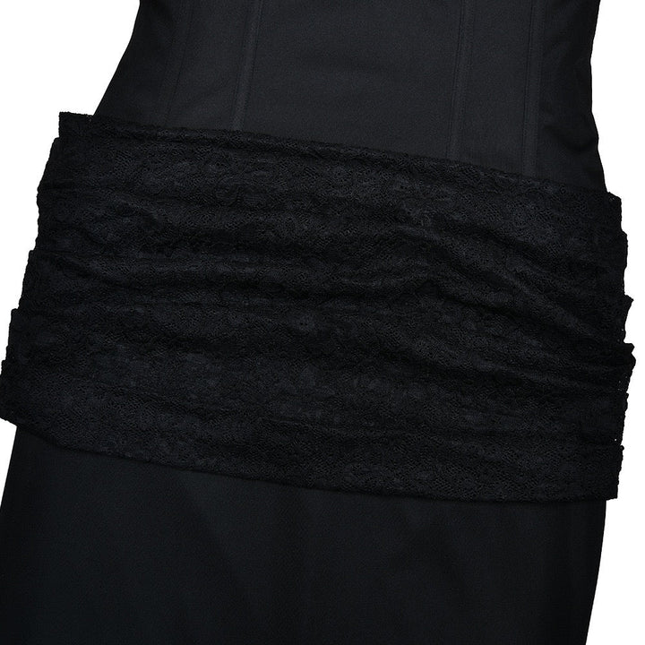 Tight maxi dress in shape-hugging fabric with lace pleats design - BAR