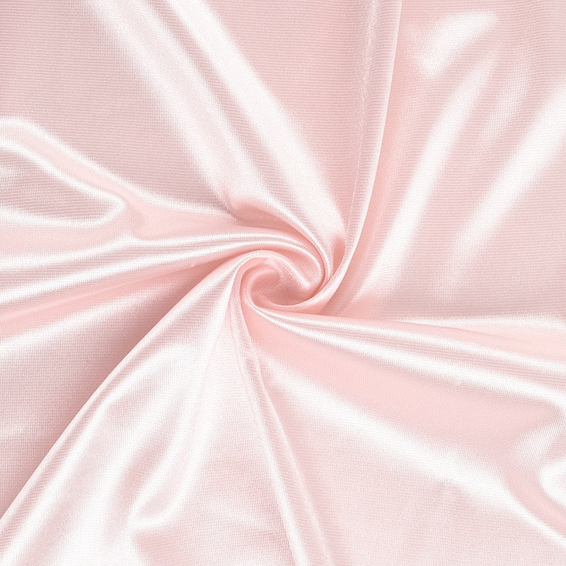 Strapless satin maxi dress with pleats and a slit design with a flower decoration - Joyce