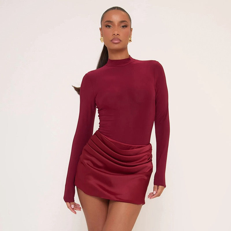 Mini dress with satin pleats - Francis