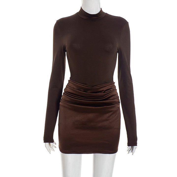 Mini dress with satin pleats - Francis