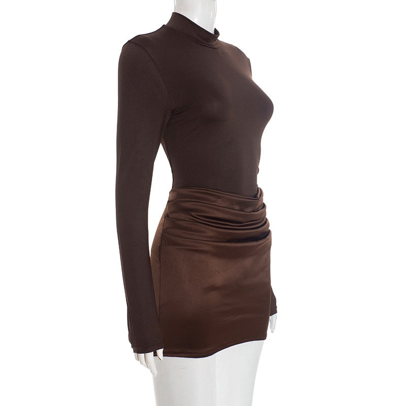 Mini dress with satin pleats - Francis