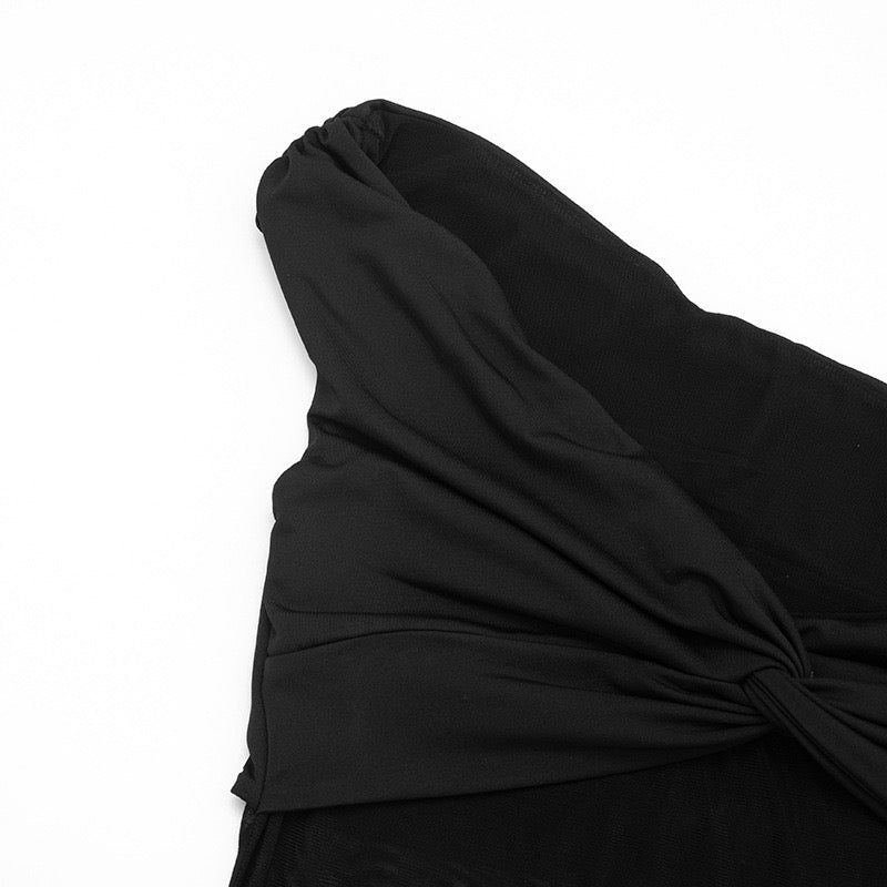 Chiffon ruched maxi dress - Yelena