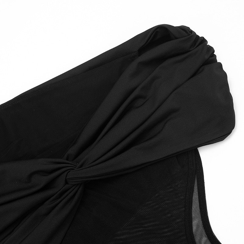 Chiffon ruched maxi dress - Yelena