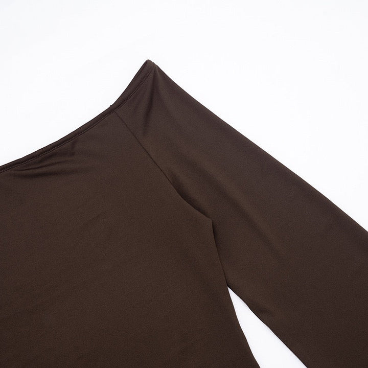 Off-the-shoulder mini dress with scarf detail - Light