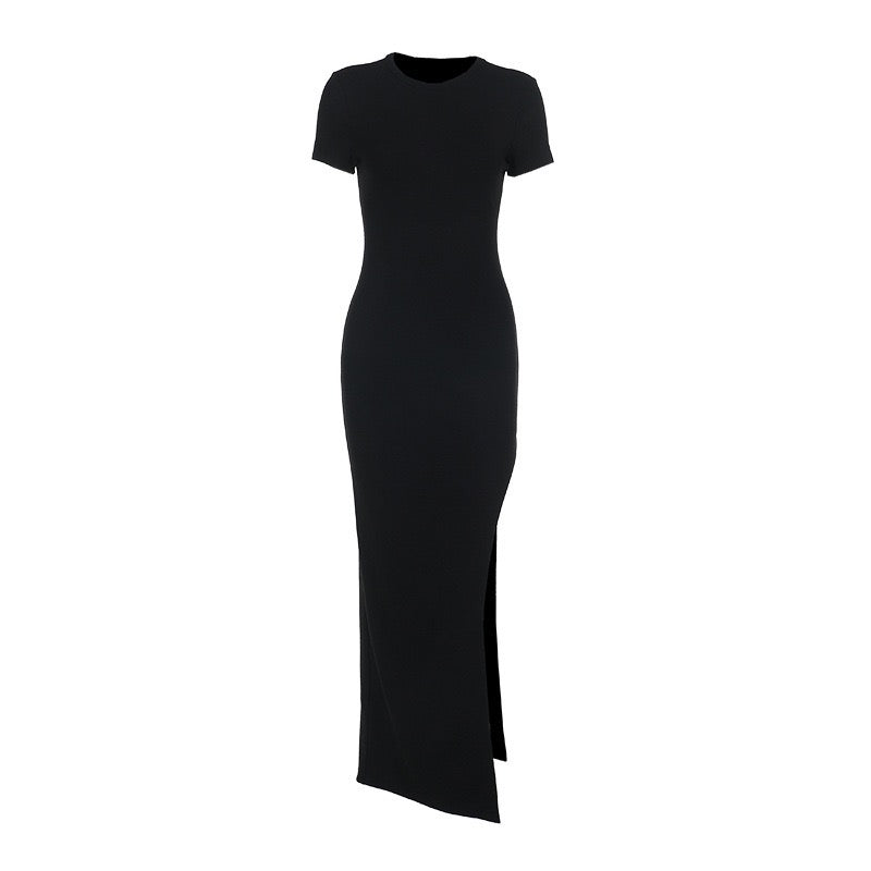 Fitted Maxi Dress with Slit Design - NIK