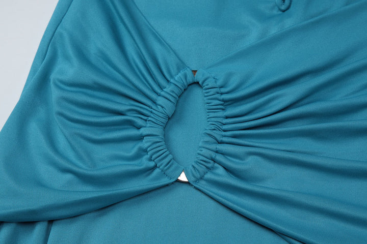 Open-back fitted maxi dress with gathered buckles - Wally