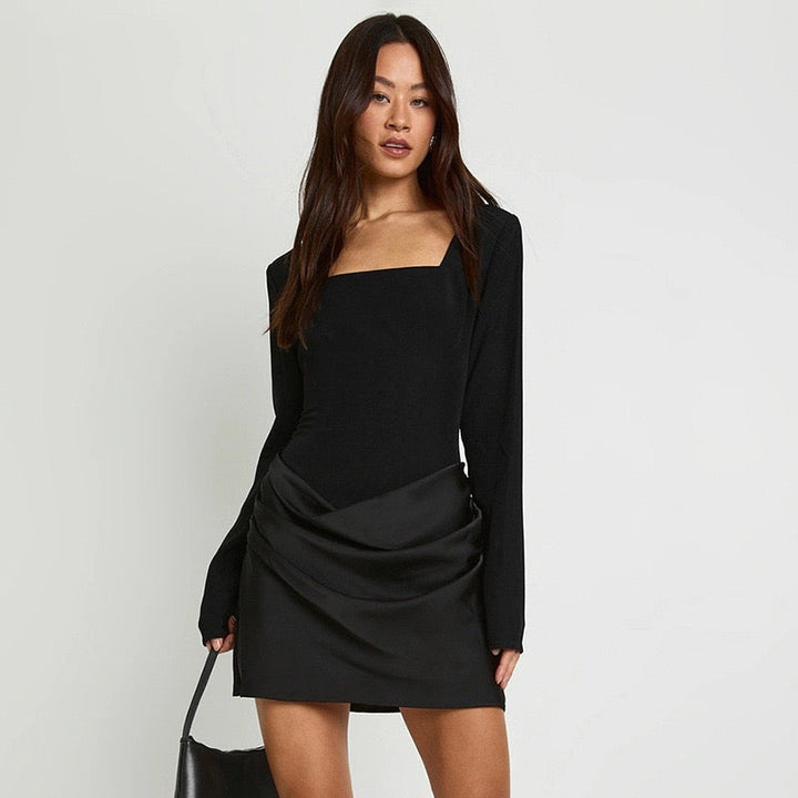 Mini dress with satin pleats - Chase