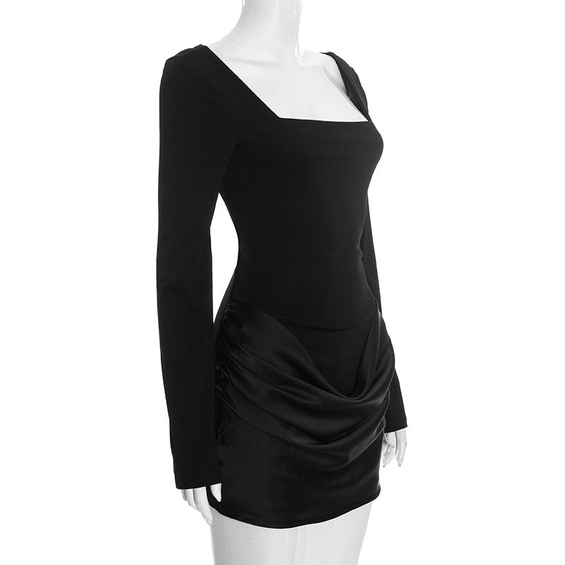 Mini dress with satin pleats - Chase