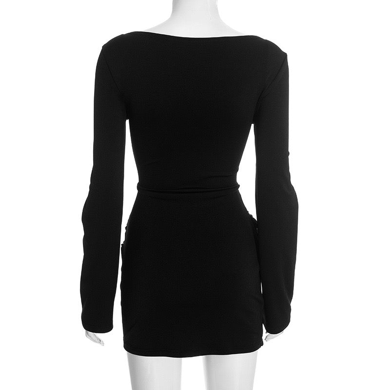 Mini dress with satin pleats - Chase