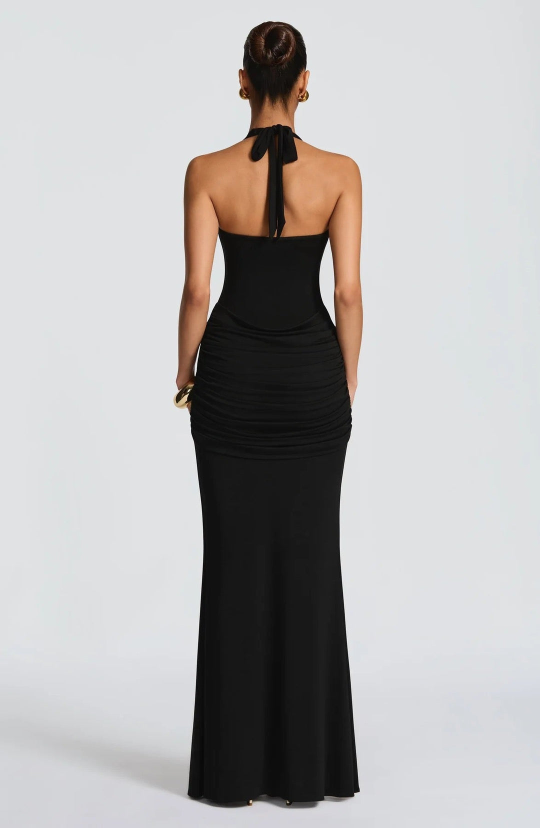 Open back lace maxi dress with a tie design - Lillian