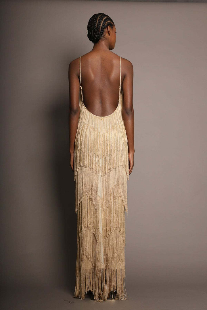 Maxi dress with sparkling fringe – Melissa
