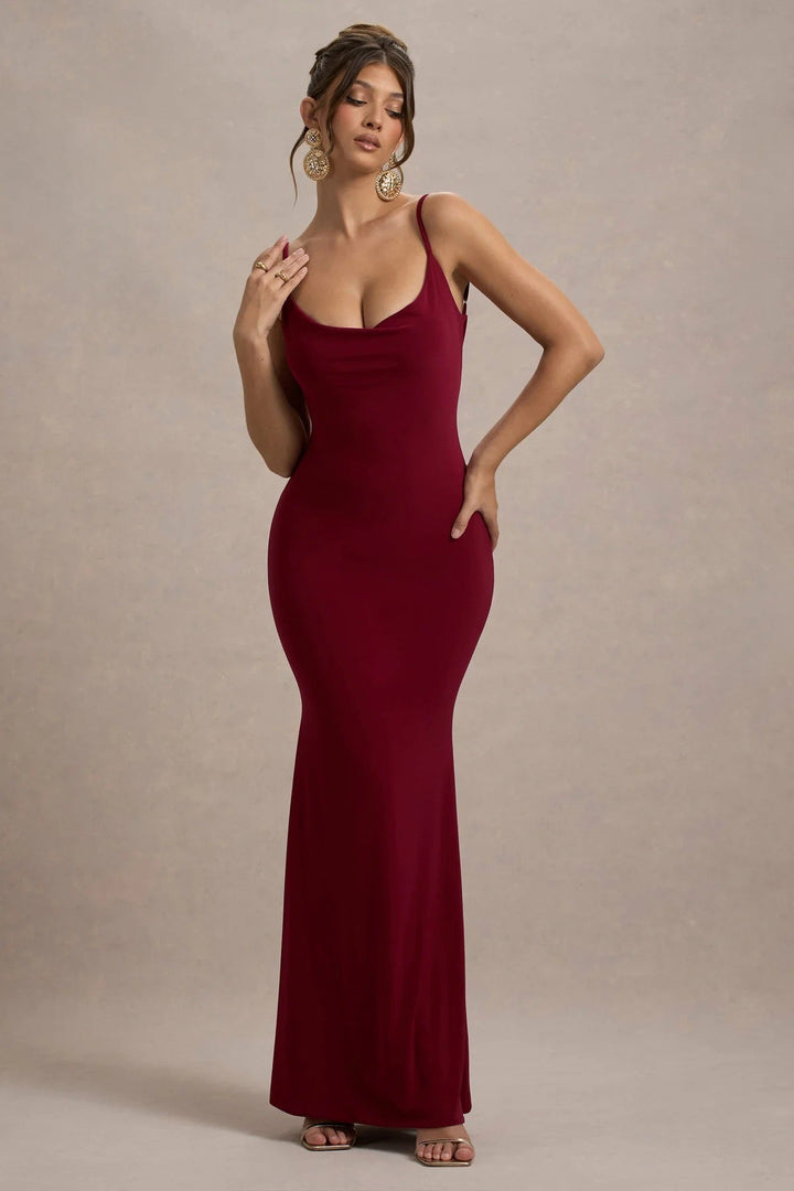 HERRERA lace-trimmed maxi dress with an open back
