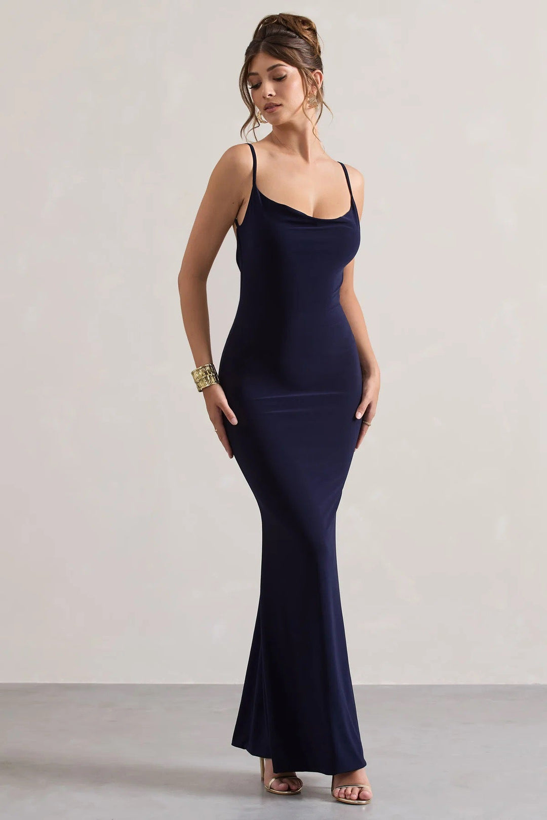 HERRERA lace-trimmed maxi dress with an open back